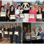 Employees receiving their Green Leadership Certificates