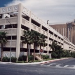 Outside of parking lot and Mandalay Bay casino