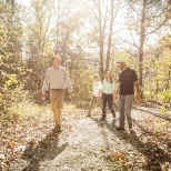 Members of TNC's Kentucky staff take a walk at the Dupree Nature Preserve during autumn